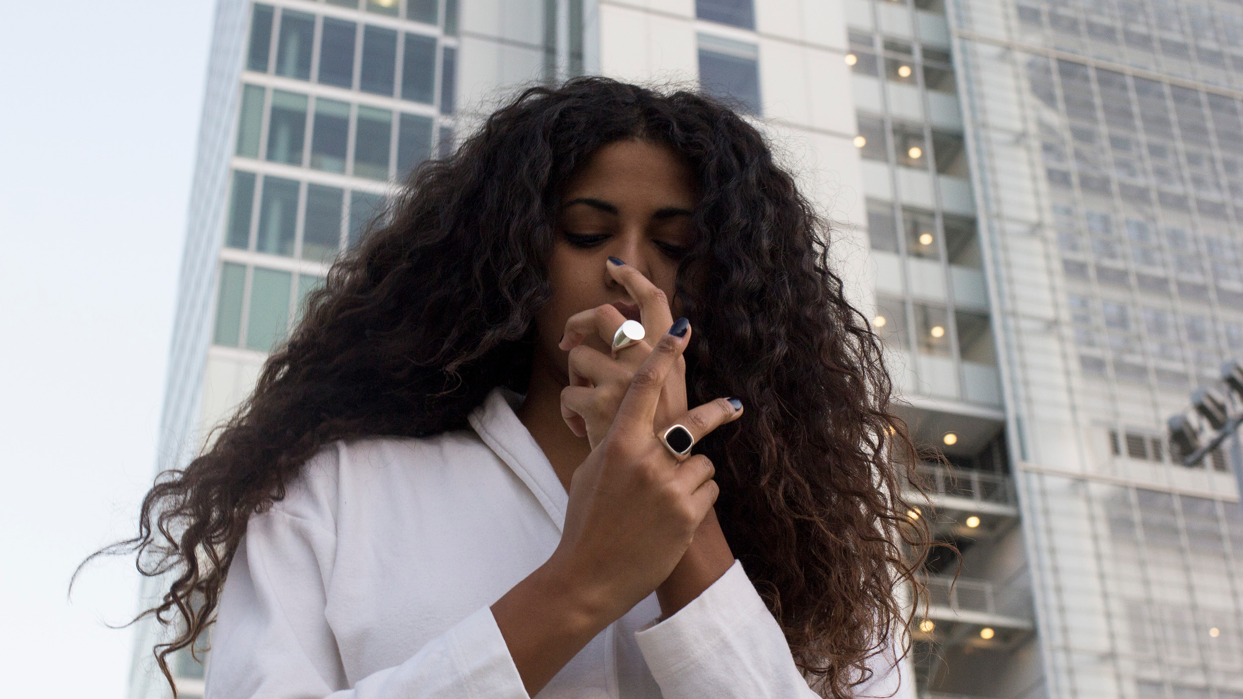 Round signet ring and Black Quartz ring